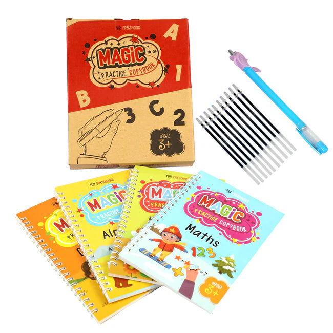 Magic Practice Copybook (10 Refill, 4 Book, 1 Pen, 1 Grip)