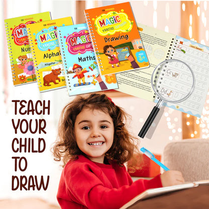 Magic Practice Copybook (10 Refill, 4 Book, 1 Pen, 1 Grip)