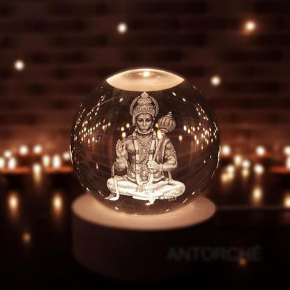 Hanuman Ji 3D Crystal Divine Lamp