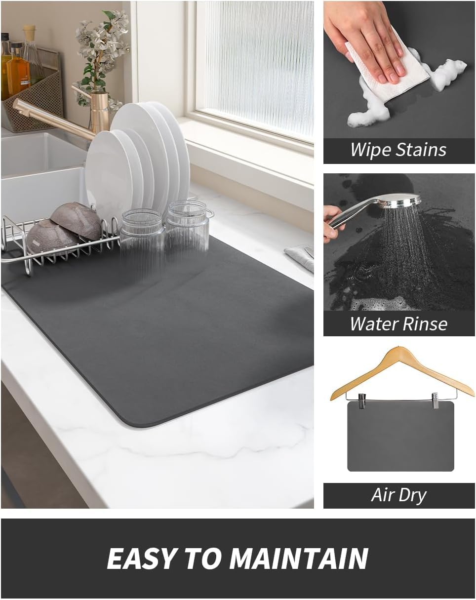 Dish Drying Mat Large – Water Absorbing Mat for Kitchen