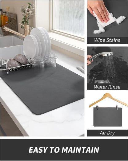 Dish Drying Mat Large – Water Absorbing Mat for Kitchen