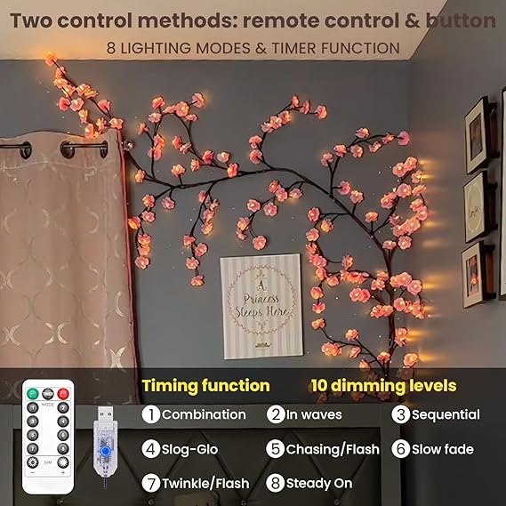 Cherry LED Tree Branch Lights for Wall