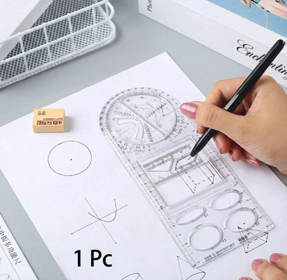 Multifunctional Geometry Ruler-Ideal for Math & Craftwork