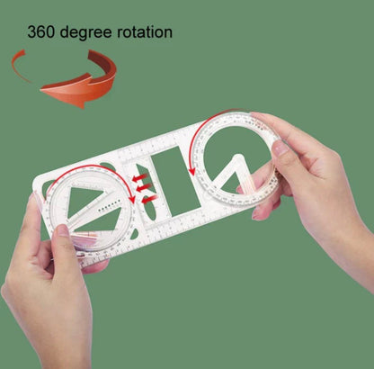 Multifunctional Geometry Ruler-Ideal for Math & Craftwork